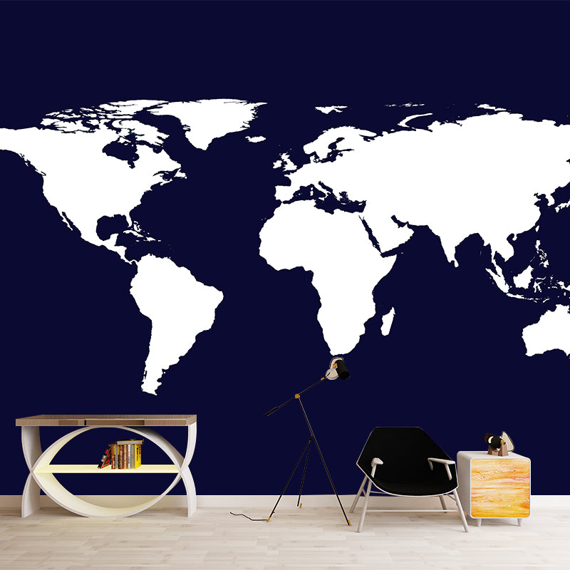 Partial Area Map Contemporary Living Room Wall Decor, Moisture Resistant