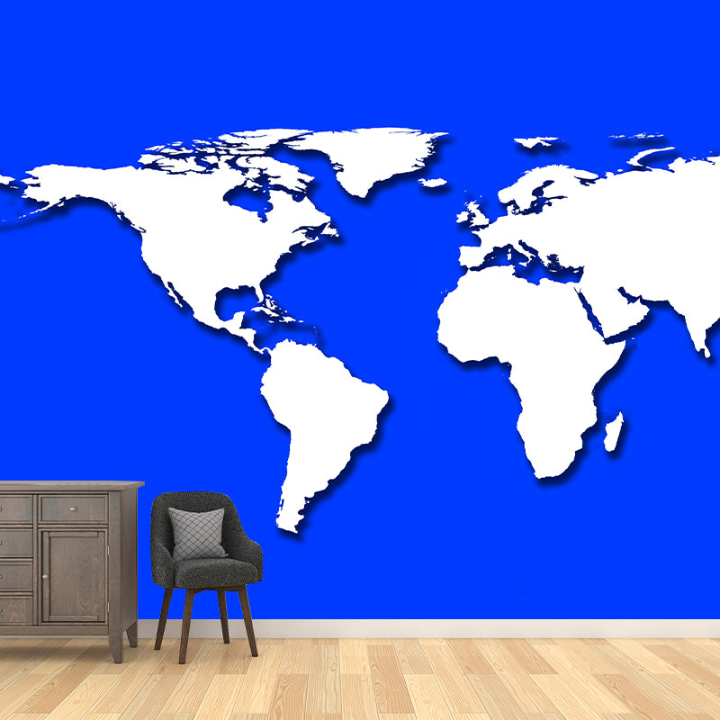 Partial Area Map Contemporary Living Room Wall Decor, Moisture Resistant