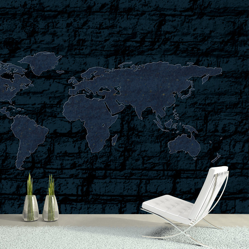 Partial Area Map Contemporary Living Room Wall Decor, Moisture Resistant