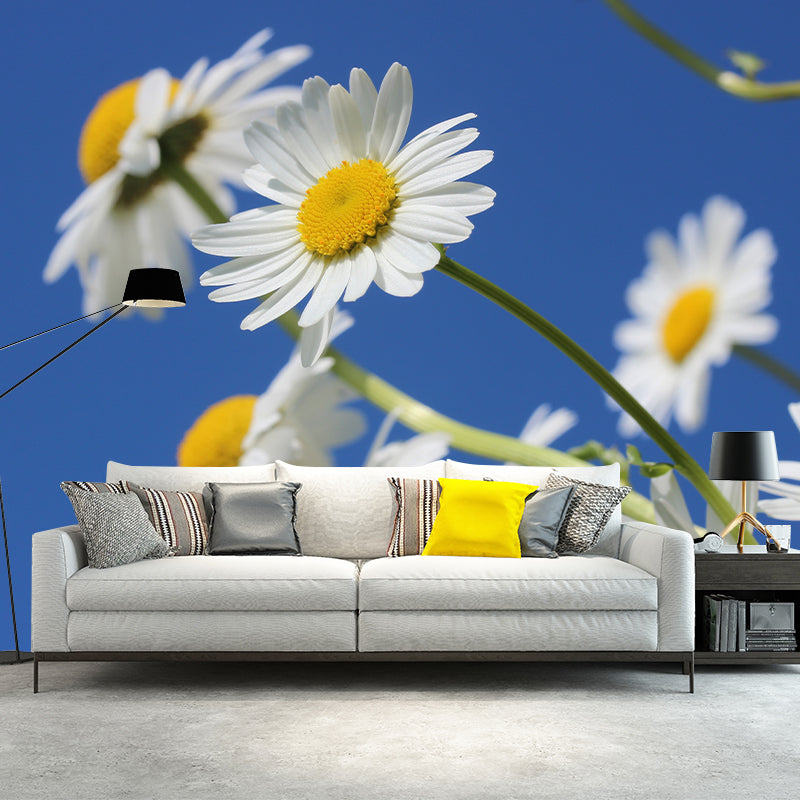 Chamomile Wall Murals Flower Modernist Sleeping Room Wall Decor, Moisture Resistant