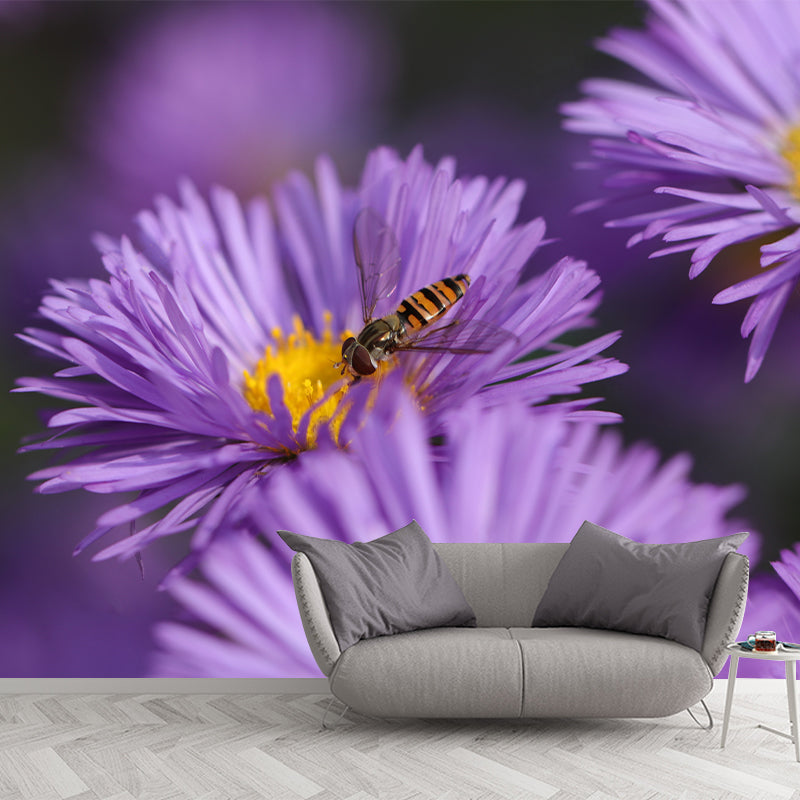 Chamomile Wall Murals Flower Modernist Sleeping Room Wall Decor, Moisture Resistant