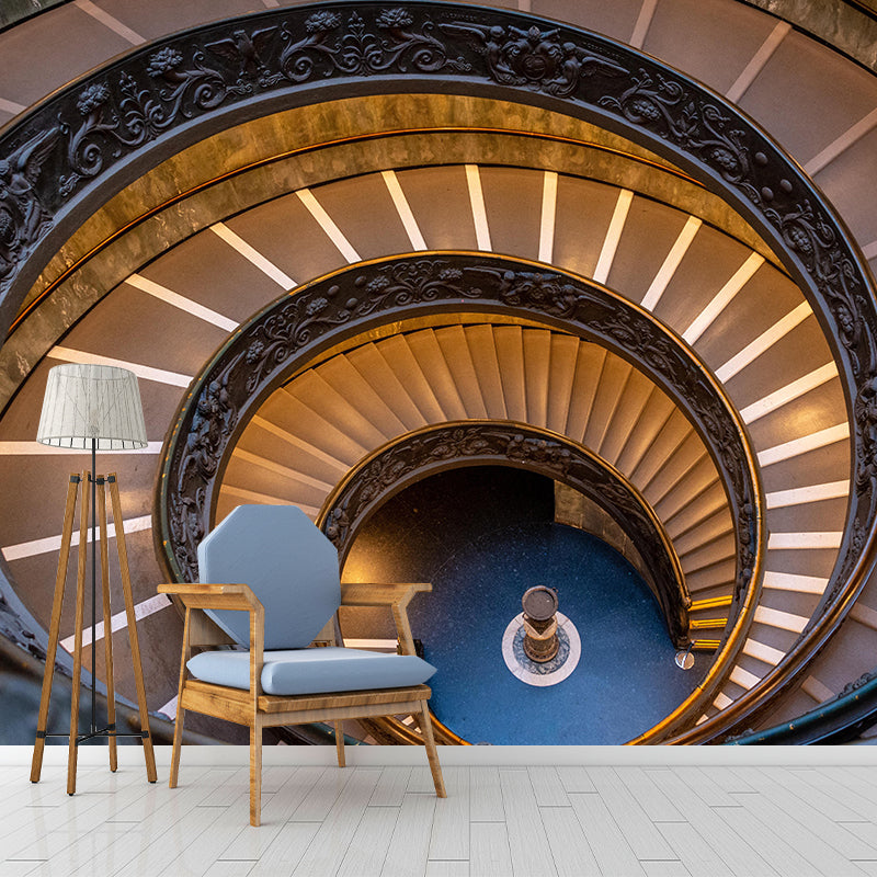 Customized Spiral Staircase Mural Wallpaper Mildew Resistant Wall Decor