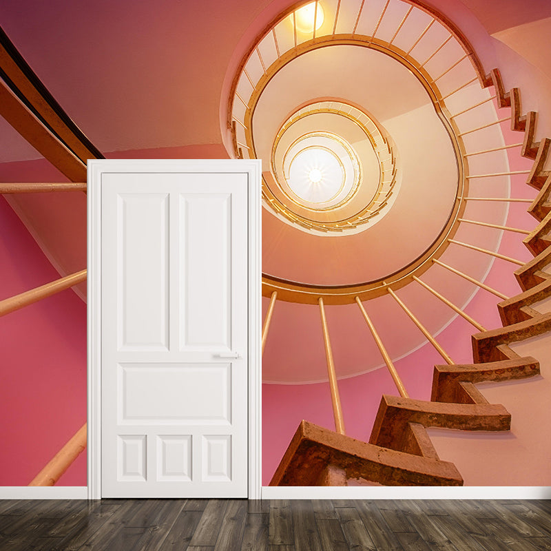 Customized Spiral Staircase Mural Wallpaper Mildew Resistant Wall Decor