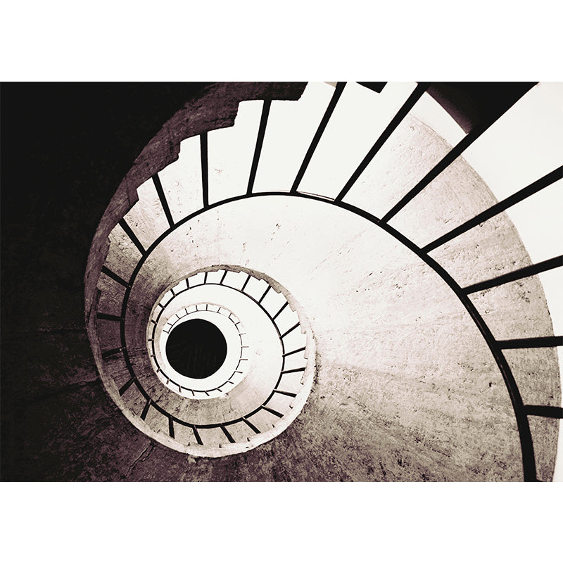 Spiral Staircase Mural Wallpaper Custom-Made Wall Covering for Sitting Room
