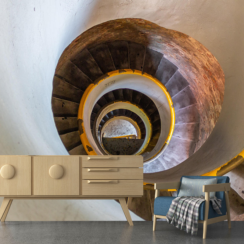 Spiral Staircase Wall Mural Decal Eco-friendly Mural Wallpaper for Bedroom