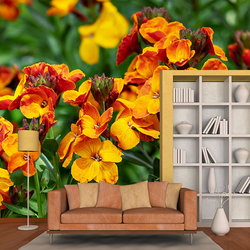 Customized Lobelia Mural Wallpaper Waterproofing Wall Decor for Meeting Room