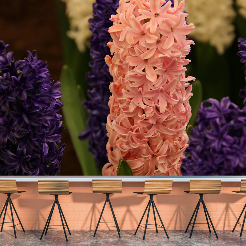 Beautiful Hyacinth Wall Mural Decal Colorful Mural Wallpaper for Girl Bedroom