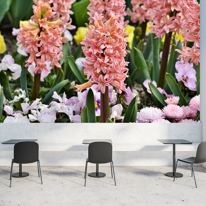 Beautiful Hyacinth Wall Mural Decal Colorful Mural Wallpaper for Girl Bedroom