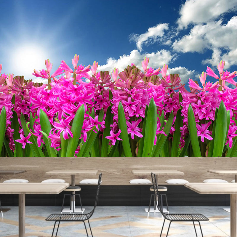 Beautiful Hyacinth Wall Mural Decal Colorful Mural Wallpaper for Girl Bedroom