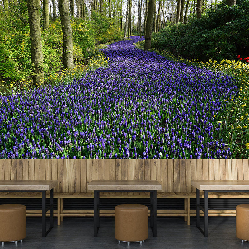 Beautiful Sea of Flowers Wall Mural Decal Colorful Mural Wallpaper for Girl Bedroom