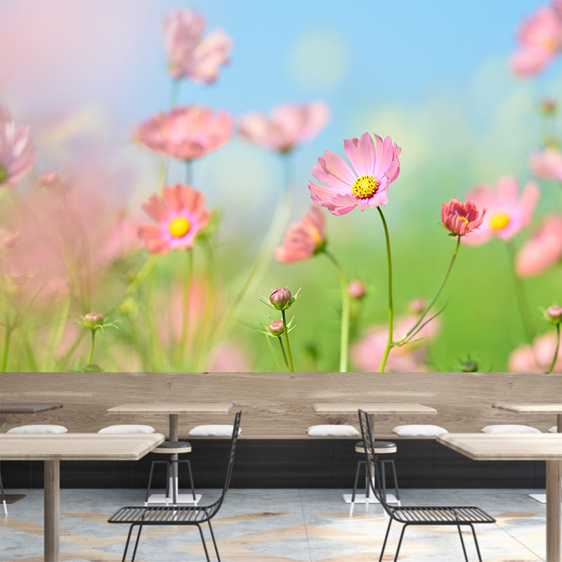 Beautiful Sea of Flowers Wall Mural Decal Colorful Mural Wallpaper for Girl Bedroom