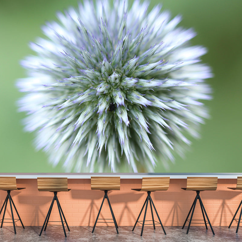 Customized Thistle Flower Mural Wallpaper Waterproofing Wall Decor for Meeting Room