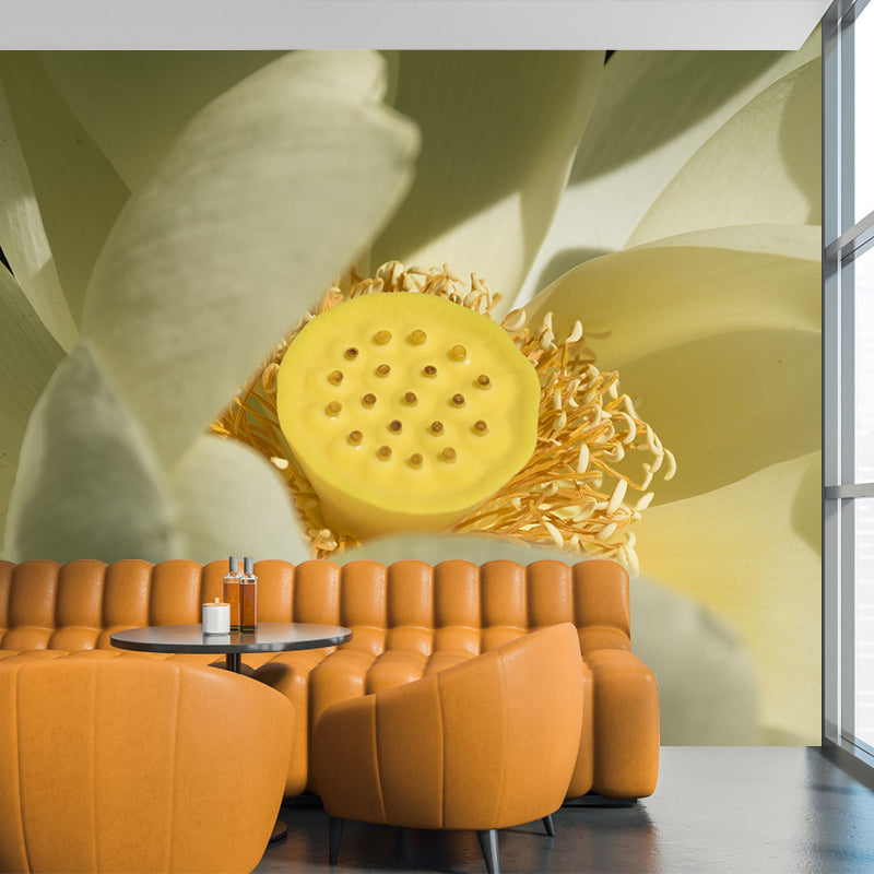 Customized Lotus Mural Wallpaper Waterproofing Wall Decor for Meeting Room