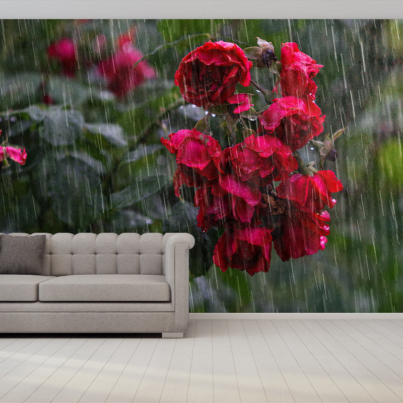 Customized Rose Mural Wallpaper Waterproofing Wall Decor for Meeting Room
