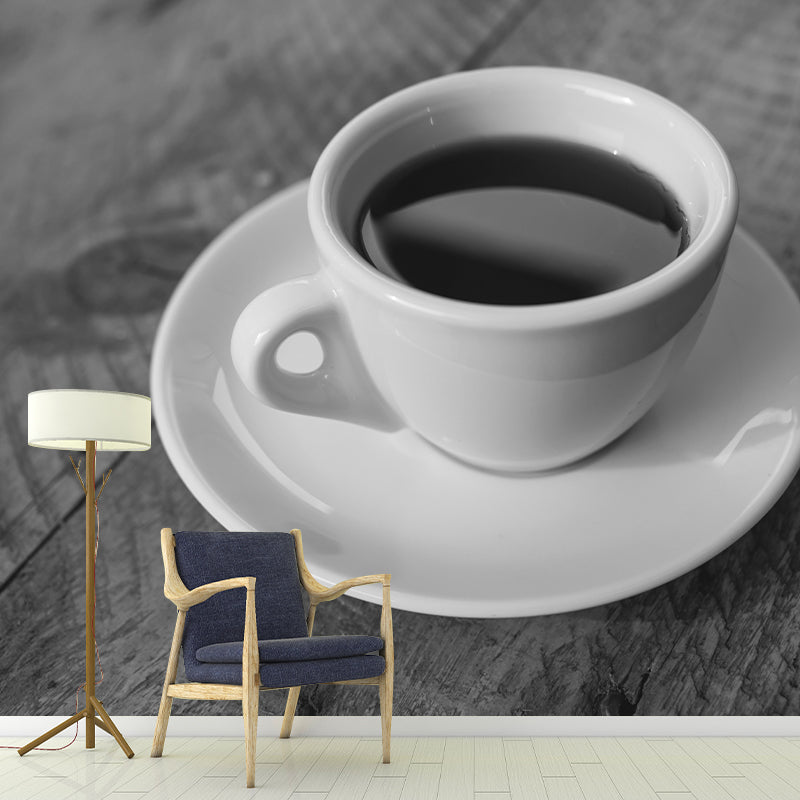 Cup of Coffee Mural Mildew Resistant for Coffee Shop, Moisture Resistant