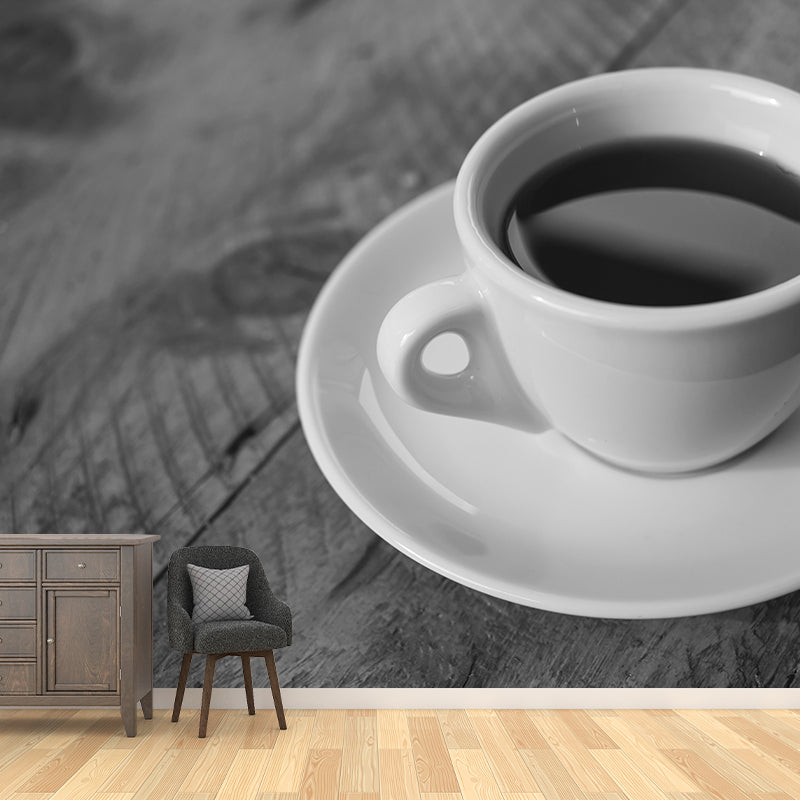 Cup of Coffee Mural Mildew Resistant for Coffee Shop, Moisture Resistant