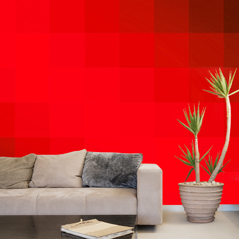 Lattice Geometric Illustration Contemporary Mural for Gust Room, Moisture Resistant