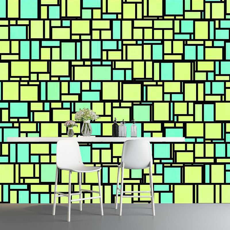 Geometric Pattern Illustration Wall Murals Modern Style for Living Room