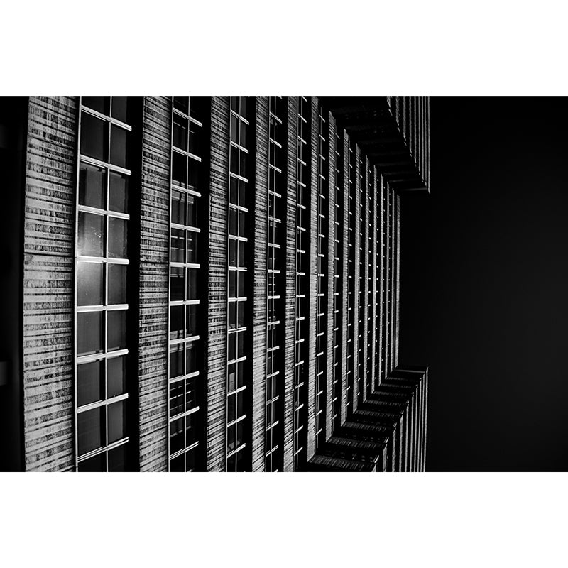 Night City Building Wall Mural Contemporary Style for Meeting Room, Moisture Resistant