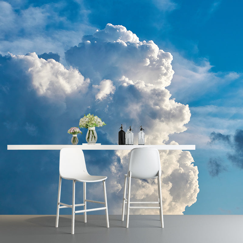 Blue Sky Mural Wallpaper Photography Sleeping Room Wall Decor for Home