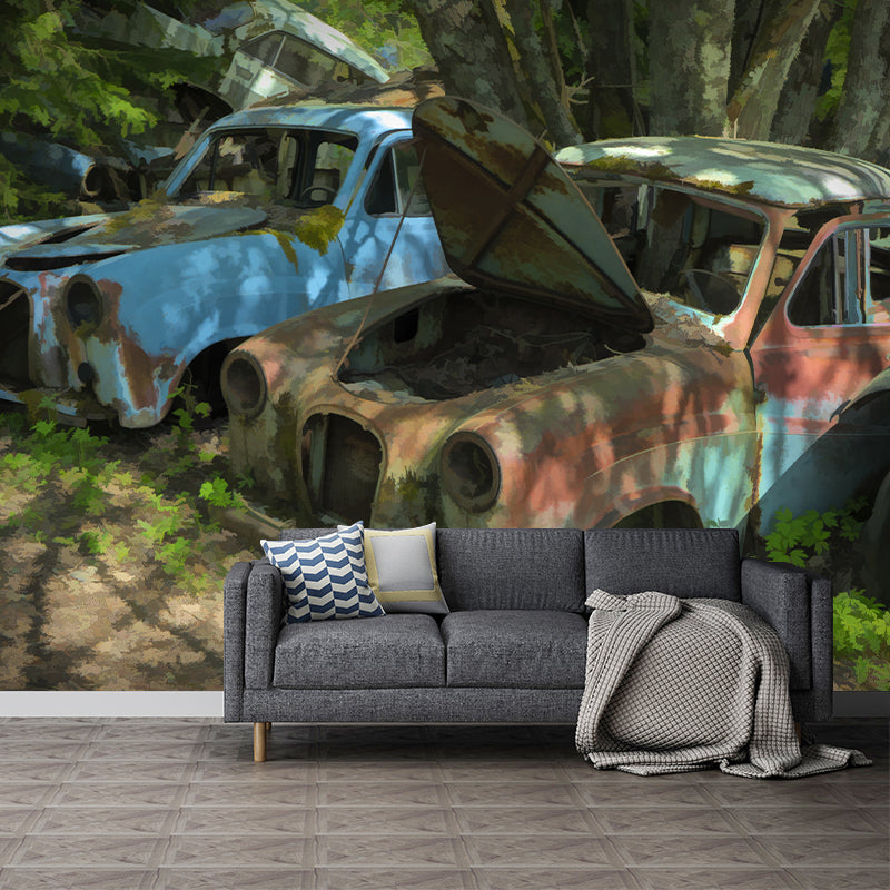 Car Transportation Contemporary Mural Decal Sitting Room Moisture Resistant Wall Decor