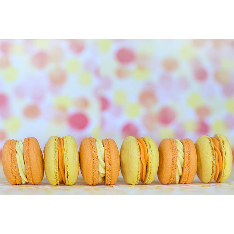 Contemporary Macaron Wall Decor Mural Moisture Resistant for Cake Shop