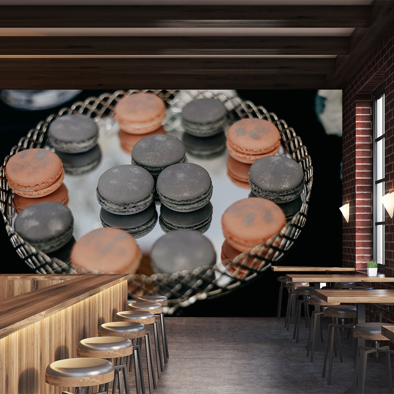 Contemporary Macaron Wall Mural Environment Friendly Wallpaper for Cake Shop