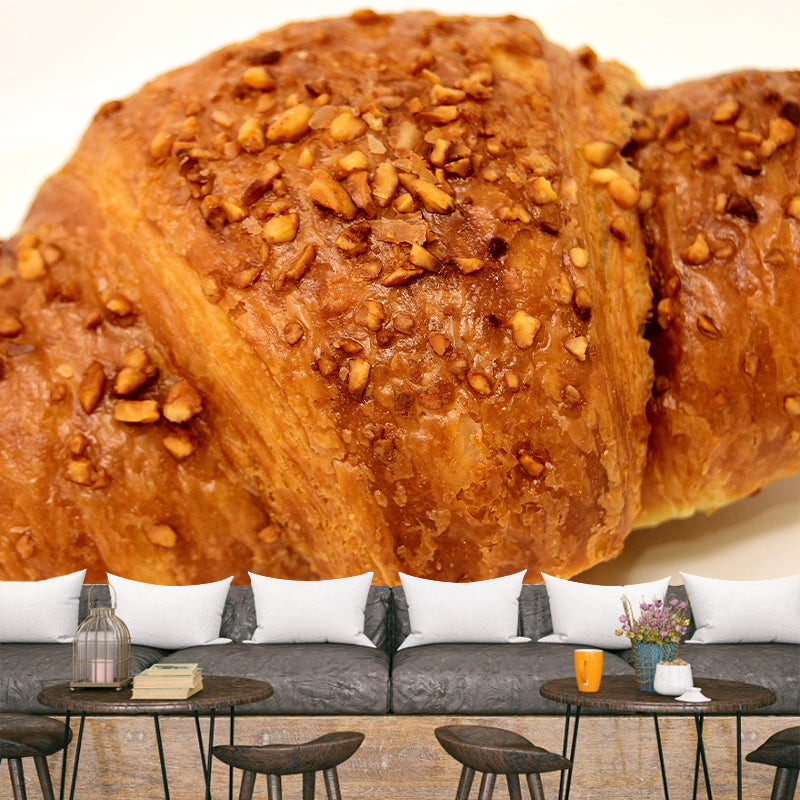 Contemporary Croissant Wall Mural Environment Friendly Wallpaper for Cake Shop
