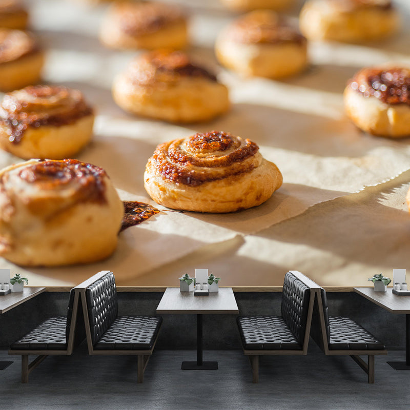 Contemporary Cinnamon Rolls Wall Mural Environment Friendly Wallpaper for Cake Shop