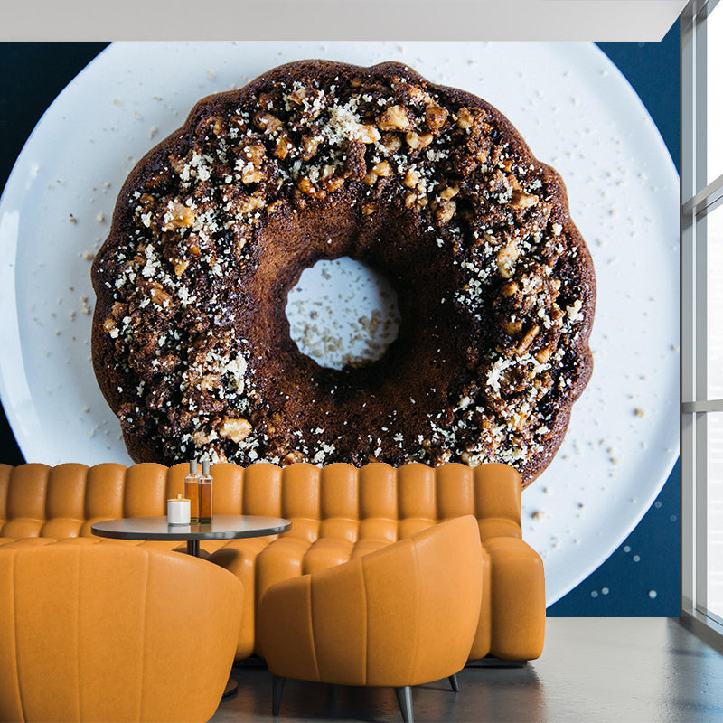 Contemporary Donut Wall Mural Environment Friendly Wallpaper for Cake Shop