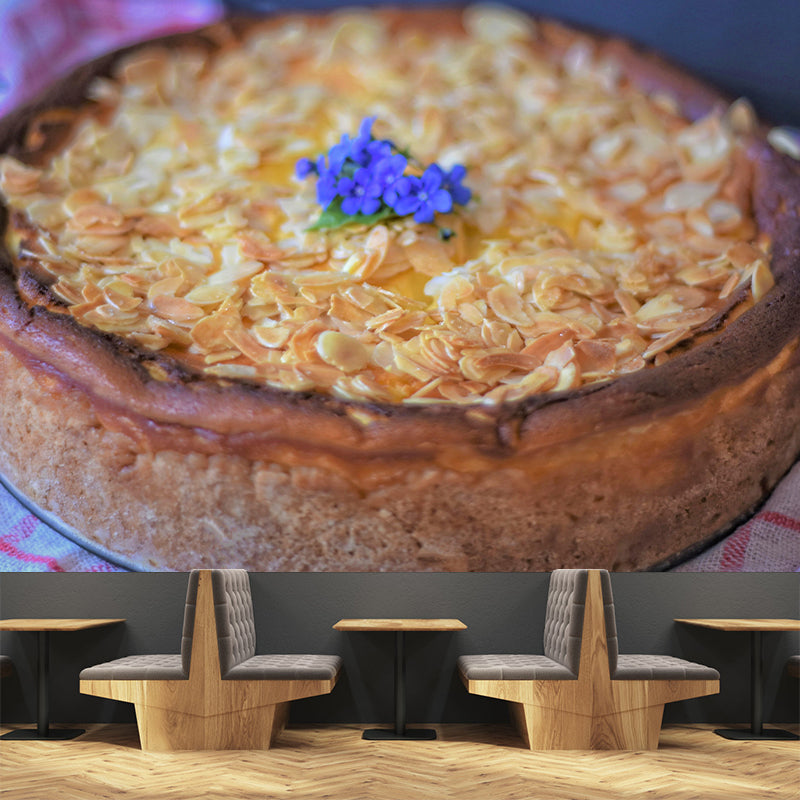 Contemporary Cheesecake Wall Decor Mural Moisture Resistant for Cake Shop