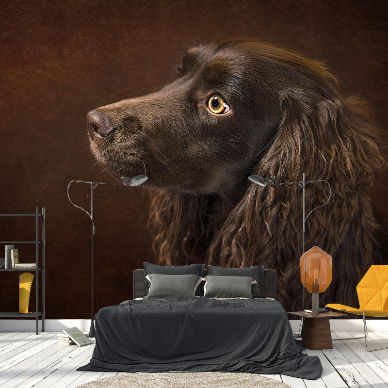 Environment Friendly Mural with Dog Painting Mildew Resistant Wallpaper Home Decor