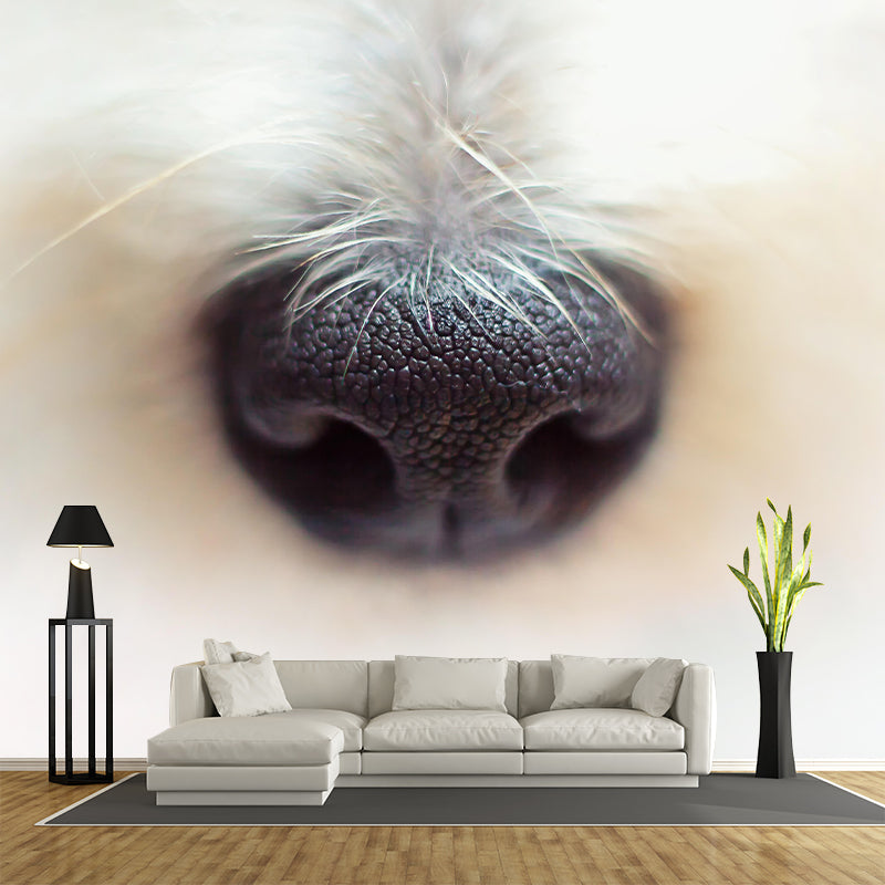 Customized Dog Nose Wall Mural Wallpaper Horizontal Photography for Sitting Room