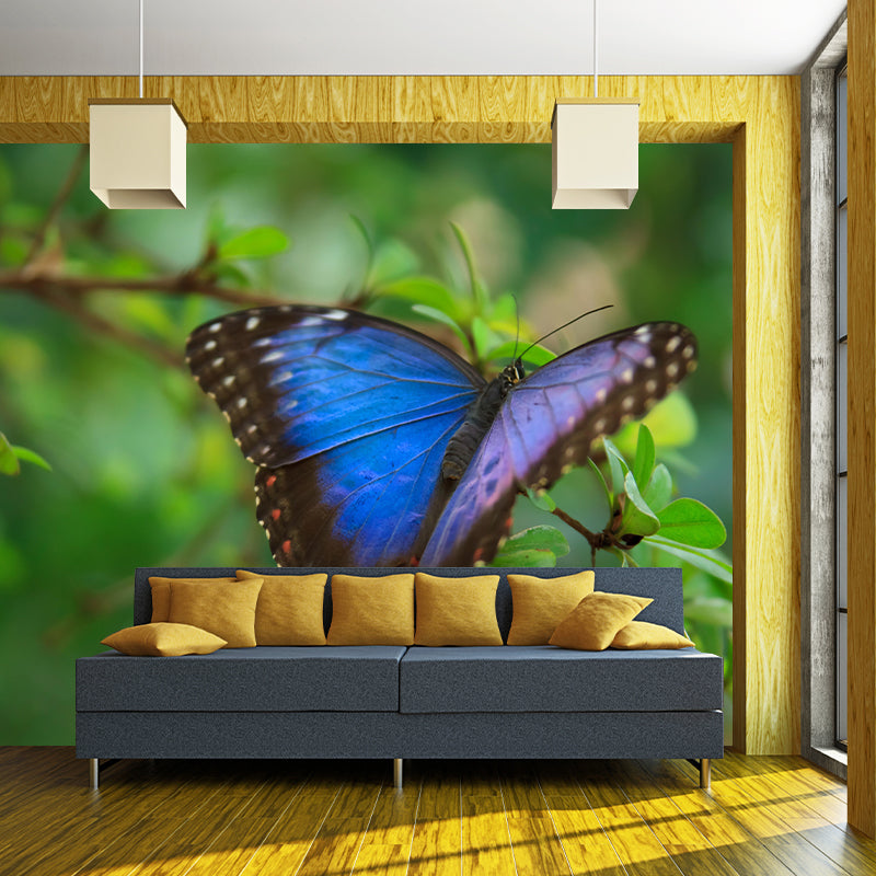 Environment Friendly Mural with Butterfly Painting Mildew Resistant Wallpaper Home Decor
