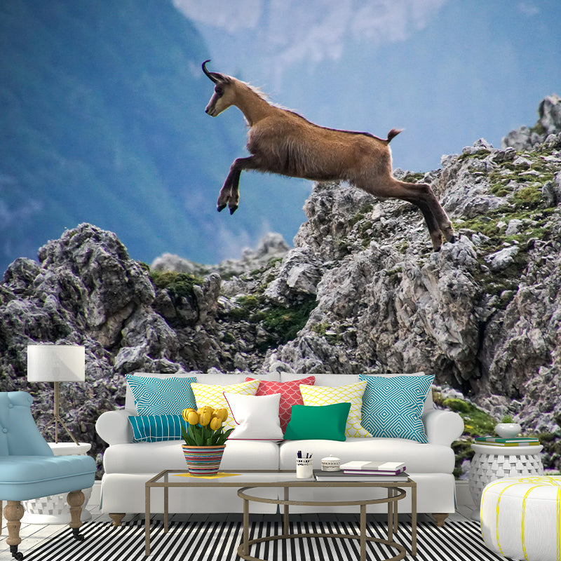 Customized Antelope Wall Mural Wallpaper Horizontal Photography for Sitting Room