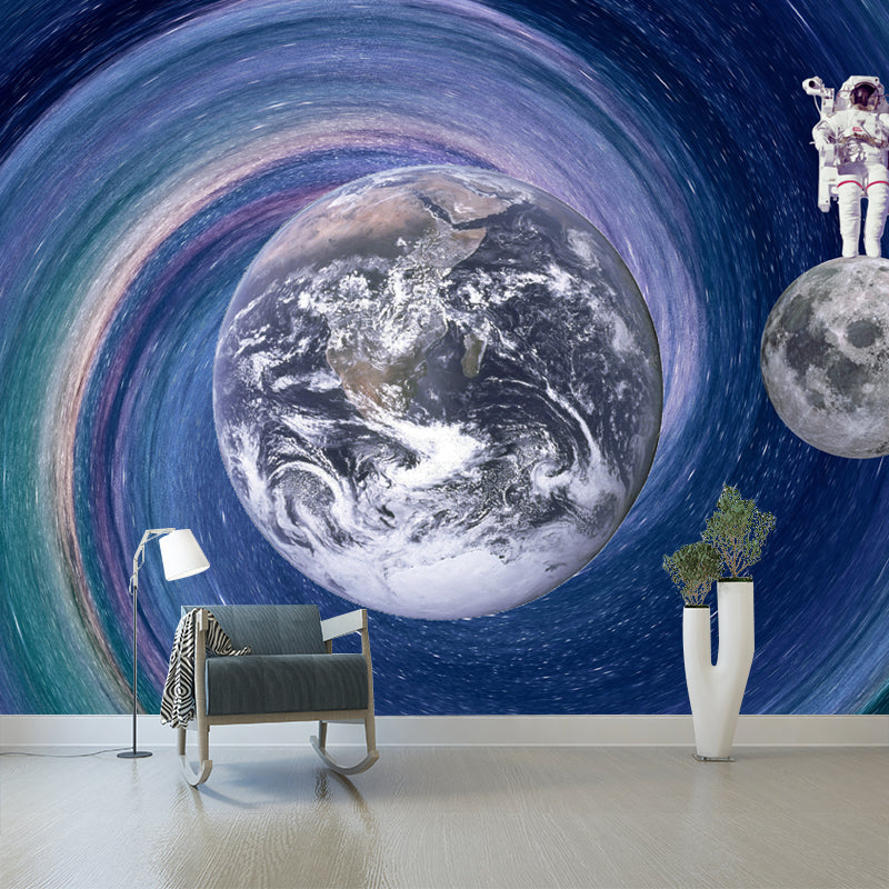 Milky Way Galaxy Stain-Resistant Mural Wallpaper for Sleeping Room, Personalized Size