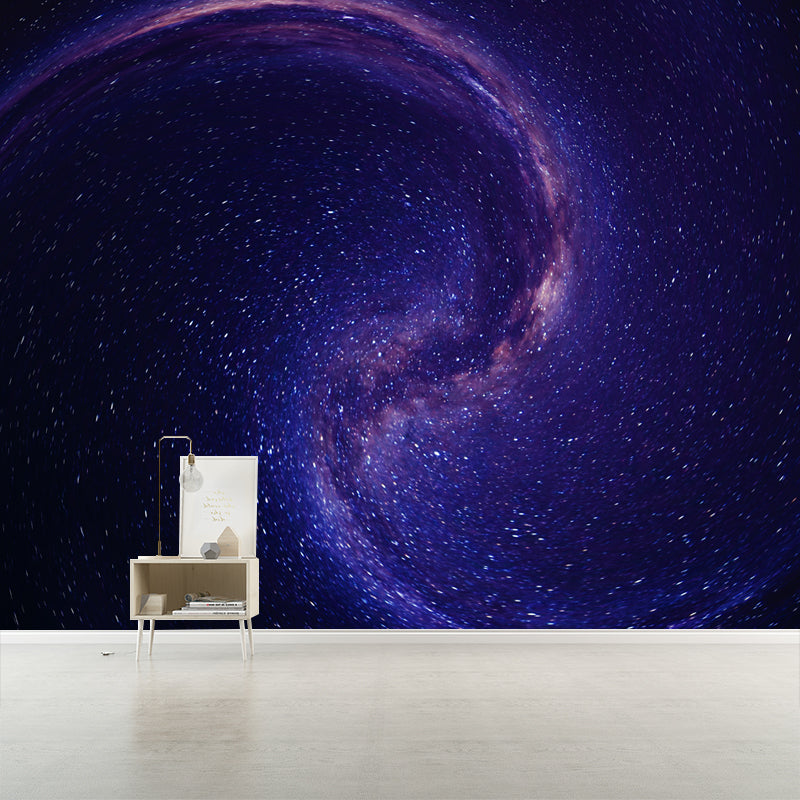 Milky Way Galaxy Stain-Resistant Mural Wallpaper for Sleeping Room, Personalized Size