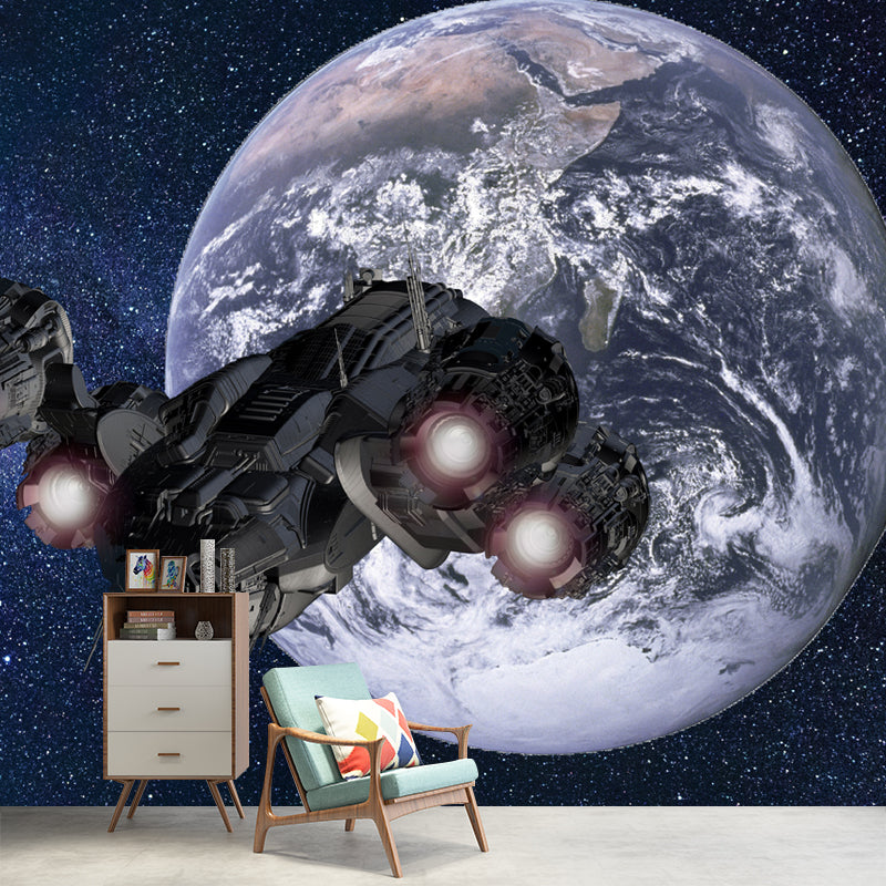 Milky Way Galaxy Stain-Resistant Mural Wallpaper for Sleeping Room, Personalized Size