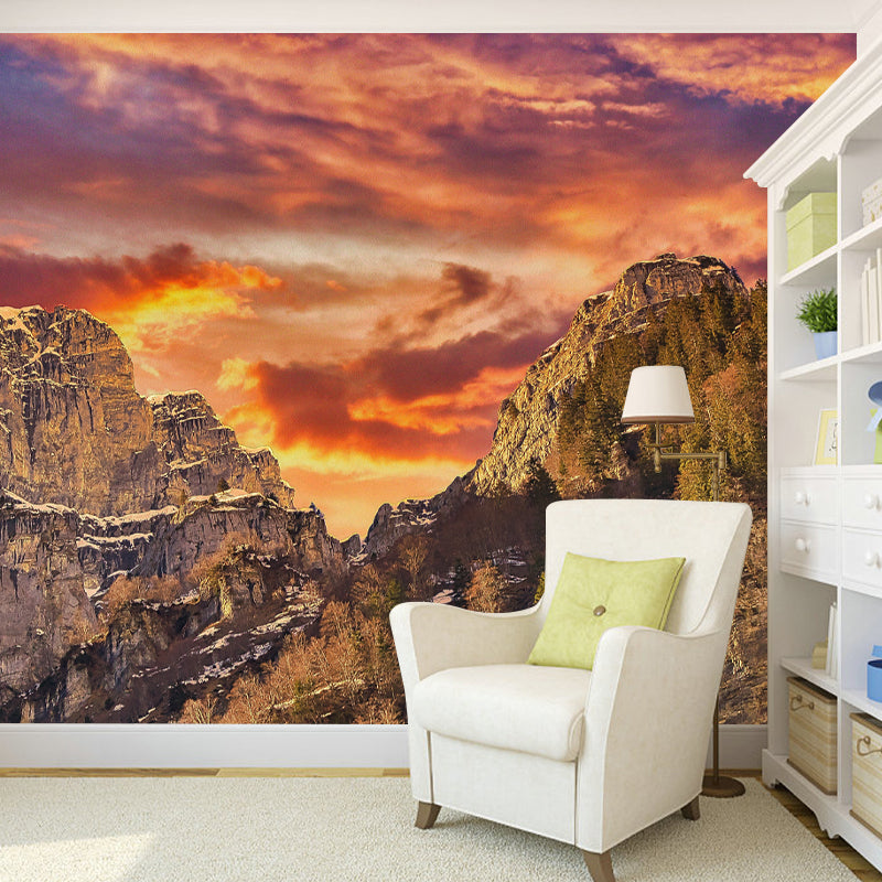 Mountain Landscape Removable Wall Mural for Sitting Room, Personalized Size