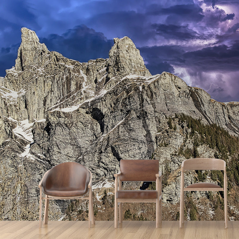 Mountain Landscape Removable Wall Mural for Sitting Room, Personalized Size
