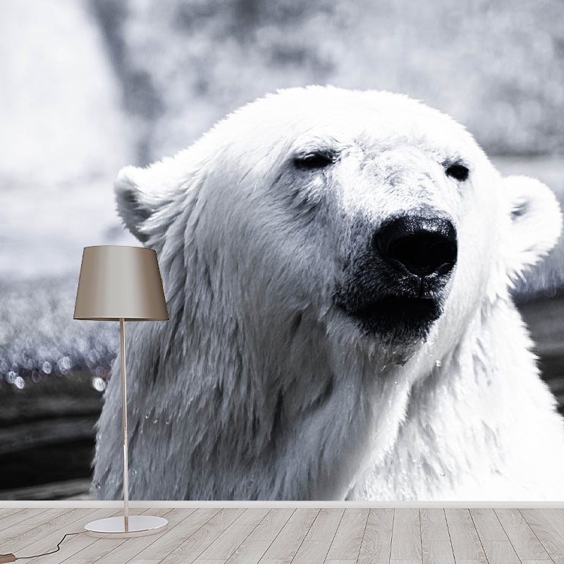 Polar Bear Animal House Wall Mural for Living Room Bedroom, Personalized Size