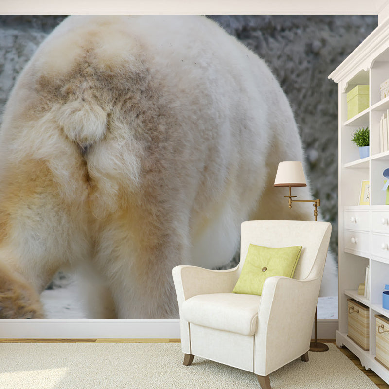 Polar Bear Animal House Wall Mural for Living Room Bedroom, Personalized Size