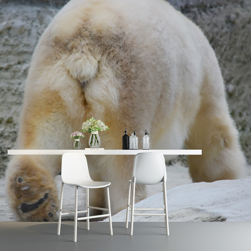 Polar Bear Animal House Wall Mural for Living Room Bedroom, Personalized Size