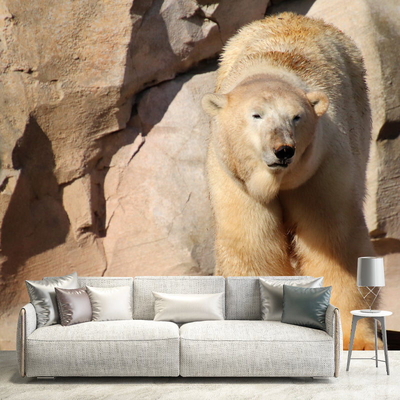 Polar Bear Animal House Wall Mural for Living Room Bedroom, Personalized Size