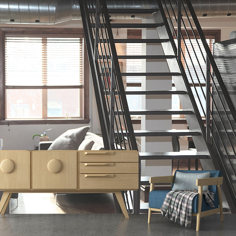 Photography Stairs Architecture Mural Wallpaper Stain Resistant for Sitting Room