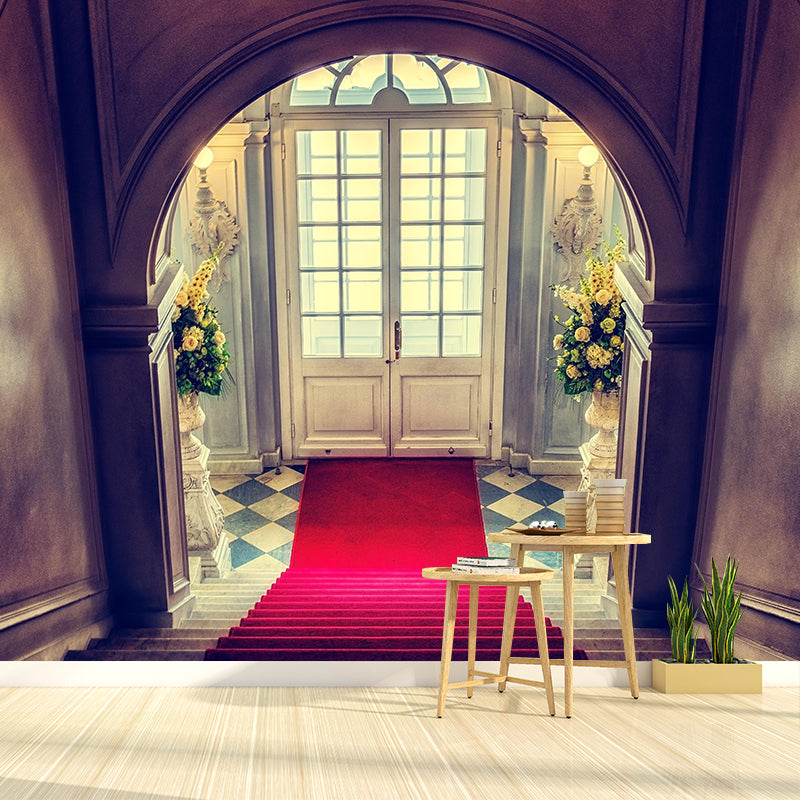 Photography Stairs Architecture Mural Wallpaper Stain Resistant for Sitting Room
