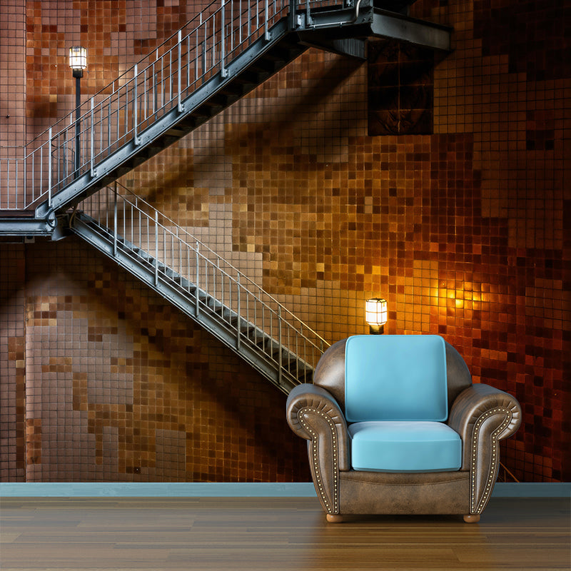 Stairs Architecture Mural Wallpaper Decorative Stain Resistant Wall Decor