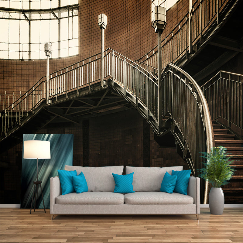 Customized Modern Stairs Building Mural Wallpaper Wall Covering for Accent Wall