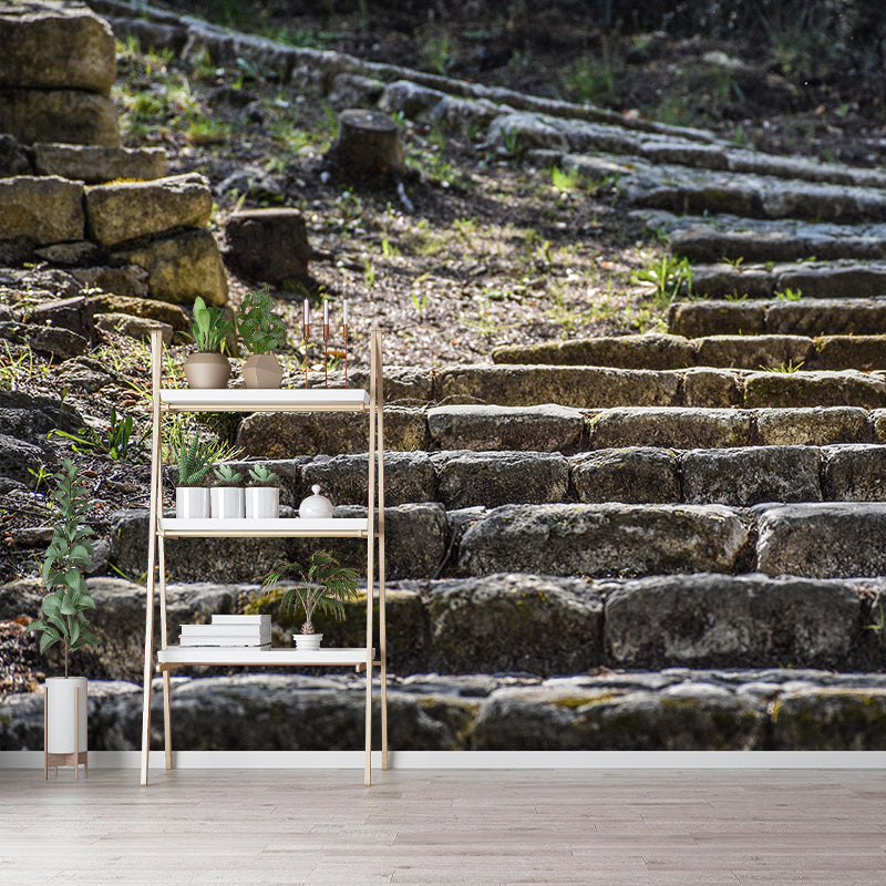 Stairs Architecture Mural Wallpaper Stain Resistant Wall Decor for Adult Room