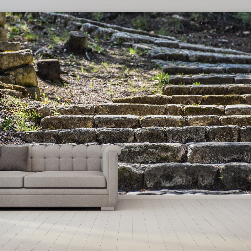 Stairs Architecture Mural Wallpaper Stain Resistant Wall Decor for Adult Room